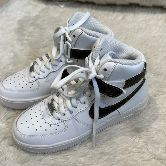 Never worn Custom Grey and Black Air Force ones Air Force 1 Custom Black White Gray Shoes Monochrome Shadow  main image 4